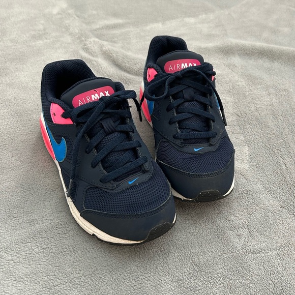 Nike AirMax Navy Pink Shoes 1Y - Picture 8 of 10
